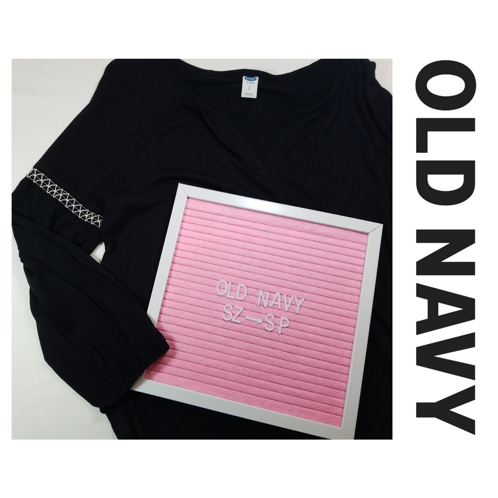 Old Navy Boho black 3/4 sleeve shirt Sz. SP